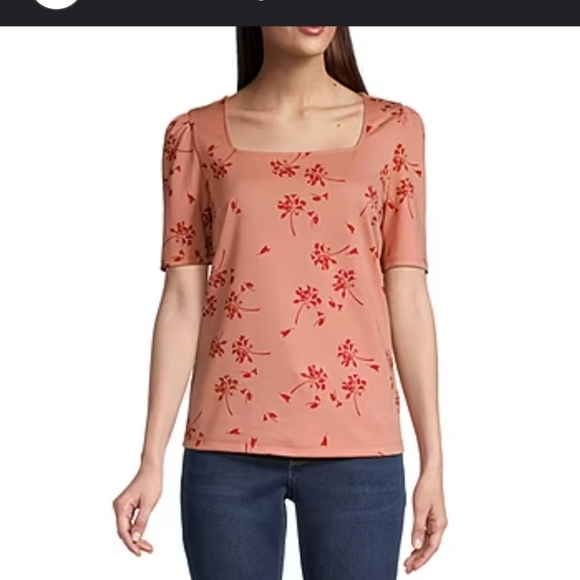 Liz Clairborne Tops - Liz Claiborne Pullover Square Neck Puffed Sleeve Regular Fit Sz XXL (NWT)